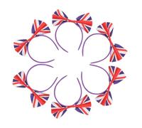 FOYTOKI Comfortable Hair Accessories with Cute Bowknot Design, Satin Material for Football 6pcs British Flag Hair Bands Stylish Union Jack Headbands for Football Matches and Themed Events