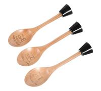 FOYTOKI cooking contest prizes wooden spoon trophies set 3pcs with trophy base for cooking and baking competitions