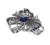 FOYTOKI Crystal Hair Claw Clip for Women Black Electroplated Jaw Clip Non-Slip Grips for Thick Hair for Girls 1 Piece