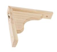 FOYTOKI Decorative Wooden Shelf Bracket Wood Triangular Shelf Supports Heavy Duty Support Wear Resistant Khaki Wood Triangular Style with Screws for Small Areas and Bedrooms