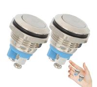 FOYTOKI Doorbell Button Replacement 2Pcs Nickel-Plated Copper Door Bell Push Buttons with Flat Head Screws Suitable for Household Wired Doorbell