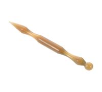 FOYTOKI Ear Acupuncture Pen Dual Head Ox Horn Reflexology Tool for Body Facial Massage Portable Meridian Pressure Point Device for Ear Therapy and Relaxation