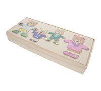FOYTOKI Educational Wooden Animal Jigsaw Puzzle for Hand-eye Coordination Game Creative Change Clothing Bear Design Bright Colors for Boys and Early Learning Puzzle