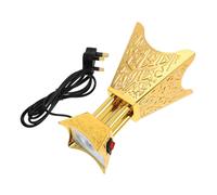 FOYTOKI Electric Incense Burner Aroma Therapy Burner Arabian Style Vintage Desktop Censer Golden Iron Not Easy to Break or Deform for Home Office Yoga Tearoom