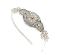 FOYTOKI Elegant Pearl Rhinestone Hair Supply Lightweight Headband without Fading for Thanksgiving Anniversary