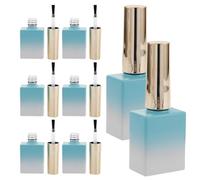 FOYTOKI Empty Nail Polish Bottles Glass 11.7Ml Refillable Round Varnish Containers with Brush 8pcs Versatile Set for Professional and Personal Use