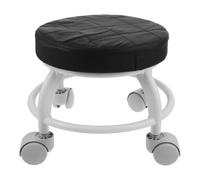 FOYTOKI Ergonomic Pu Beauty Stool with Wheels for Pedicures and Pedicure Shops, Stable Small Rolling Foot Rest Stool in Black with Stylish Design for Salon and Spa Use Random Color