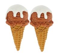FOYTOKI Fake Ice Cream Cone Model Resin Simulation 2Pcs for Shop Display and Photography Props Suitable for Party Decorations and Creative DIY