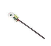 FOYTOKI Floral Hair Bun Clip Ancient Hairpin Headwear Oriental Hair Stick Traditional Chinese Festival Headdress Ebony Material