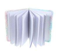 FOYTOKI Fluffy Plush A4 Gradient Notebook Star Pattern, Lined Diary Journal for Personal Notes and Office Use, Cute Soft Cover Notebook Gift for Students and Women Random Color