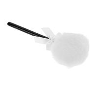 FOYTOKI Fluffy White Powder Puff for Body and Face, Soft Long Hair Bowknot Design, Small Reusable Setting Powder Puff for Travel and Household Use