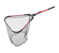 FOYTOKI Foldable Fishing Landing Net with Telescopic Aluminium Alloy Handle Space-saving Classical Shape Design Fish Friendly for Fly Fishing the Shores in Rivers