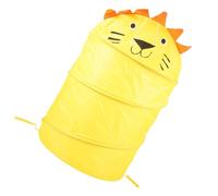 FOYTOKI Foldable Laundry Hamper with Adorable Animal Design, Yellow Oxford Cloth and Steel Frame, Easy to Use and Store, for Home and Room or Clothes Storage