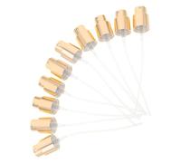 FOYTOKI Fragrance Bottle Sprayer 10pcs Golden Perfume Bottle Spray Nozzle 15mm Thread PP Aluminum Leakproof Fine Mist Pump for Metal and Plastic Bottles
