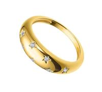 FOYTOKI Geometric Star Zircon Ring for Women Delicate Finger Jewelry with Bright Shine Gift for Girlfriend Wife Bridesmaids Stylish Star Decoration for Everyday Wear