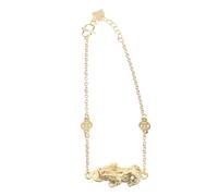 FOYTOKI Golden Feng Shui Pi Yao Bracelet for Women and Men Wealth Amulet Jewelry with Stylish Thin Chain Design Suitable for Daily Wear and Special Occasions