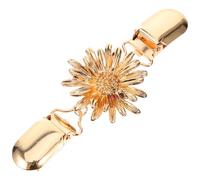 FOYTOKI Golden Metal Sweater Clip to Fix Cardigan or Sweater with Beautiful Flower Design Easy to Use Shawl Clips in Stylish Retro Fashion for Women