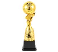 FOYTOKI Golden Soccer Champion Trophy Comfortable Feel Plastic Material Creative Soccer Ball Shape Award Prize Graduation Period Club Competitions