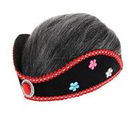 FOYTOKI Grey Wigs Bun for Costume Play Comfortable Old Lady Wig for Boys and Girls and Adults for Halloween Cosplay and School Lifelike Grandma Appearance