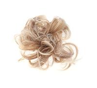 FOYTOKI Hair Extension Bun Scrunchie Elastic Wavy Curly Synthetic Hairpiece for Women, Flexible Messy Donut Hair Bun Accessory for Updo and Ponytail Styling