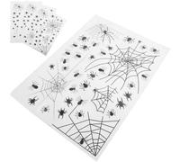 FOYTOKI Halloween Haunted House Stickers 4pcs Black PVC Spider Web Window Clings for Halloween Decoration Room Decoration Glass