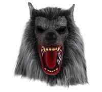 FOYTOKI Halloween Wolf Mask Portable Lightweight Latex Werewolf Costume Accessory for Cosplay and Halloween Parties, Eye-catching Creepy Horror Decoration
