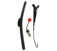 FOYTOKI Hand Operated Windshield Wiper Rear Wiper Arm Replacement Manual Semienclosed Design Black Plastic Iron Improves Visibility Prevents Rainwater and Mud for Utv Vehicles