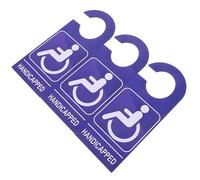 FOYTOKI Handicap Parking Sign for Car 3pcs Blue PVC Disabled Parking Placard 3.5x8.5in Wheelchair User Permit Hang Tag Vehicle Accessible