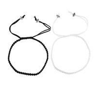 FOYTOKI Handmade Braided Rope Bracelets for Couples His and Her Wristbands Matching Black and White Charm Bracelets for Women and Men Daily Wear Party Date Accessories