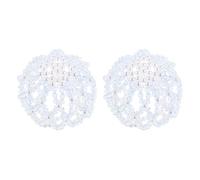 FOYTOKI Handmade Rhinestone Crochet Hair Net Resin Bun Cover 2pcs Elegant Blue that Secures Hair Neatly for Ballet and Skating Buns for Ballet Dancers
