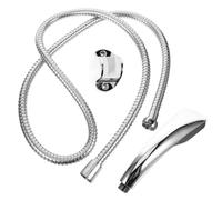 FOYTOKI High Pressure Square Handheld Shower Head with Anti-Clogging Jets and Adjustable Angle Bathroom Shower Supplies with 1.5m Pipe and Stand