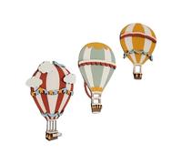 FOYTOKI Hot Air Balloon Hanging Balloon Decorations Wooden Wall Decor with Smooth Edges 3pcs Boho and Modern Style Wall Embellishment for Nurseries and Party Venues for Families and New