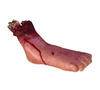 FOYTOKI Hyper-realistic Skin-like Foot Halloween Decoration Broken with Feel, Red Rubber Severed Scaring for Party and Dressing Parties Friends and Family