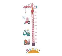 FOYTOKI Kids Height Sticker Wall Decals for Children’s Bedroom, Cartoon Tower Crane Design, Removable PVC Wall Decoration, 30x90cm X2 Pieces, Nursery Growth Chart for Boys and Girls