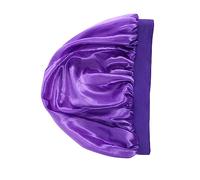 FOYTOKI Kids Satin Sleeping Caps 3pcs Set Elastic Hair Protection Sleep Hats for Boys and Girls Wide Brim Bathing Caps in Purple Black and Pink for Home and Travel
