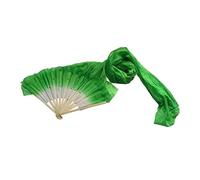 FOYTOKI Lengthened Belly Dance Silk Fan Gradient Color Folding Fan for Women for Dance Performances Stage Shows and Parties Quality Bamboo Skeleton with Imitated Silk