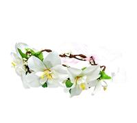 FOYTOKI Lily Flower Headband Hair Wreath Bohemian Floral Crown Headdress Bridal Tiara Flower Girl Crown