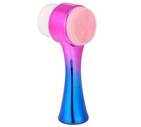 FOYTOKI Manual Facial Brush Silicone Face Cleaner Lightweight Long Handle Blackhead Pore Cleansing Brush Stand-up Design for Travel Use and Home Use