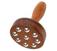 FOYTOKI Manual Massage Roller Stick with Steel Balls for Adults, Adjustable Pressure and Acupressure Point Stimulation, Wooden Material for Back and Leg Muscle Relief and Relaxation