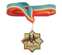 FOYTOKI Marathon Medal with Custom Engraving First Place Running Race Award with Neck Ribbon Lightweight Sports Achievement Trophy for Women Men Teams for Athletics Competitions and Race