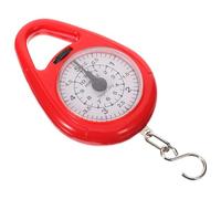 FOYTOKI Mechanical Spring Hanging Weight Scale Mini Portable Luggage Scale with Hook Red Small Travel Handheld Spring Balance for Suitcases and Fishing