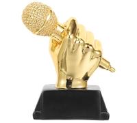 FOYTOKI Microphone Trophy Award for Singing Contest and Host Competition, Resin Material with Use and Decoration, Classroom Supplies and Room Ornament Random Color