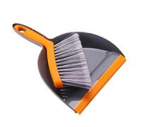FOYTOKI Mini Broom and Dustpan Portable Desktop Cleaning Tool for Boy Girl Soft Brush for Efficient Dust Removal in Small Spaces Lightweight and Easy to Store Gray and Orange