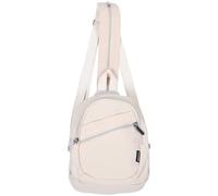 FOYTOKI Mini Crossbody Sling Backpack for Women and Men, Lightweight Nylon Casual Small Backpack Purse, Compact Travel Chest Bag for Hiking, Running, and Daily Use in Beige