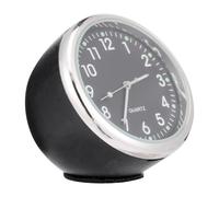 FOYTOKI Mini Quartz Clock Adhesive Car Dashboard Clock with Glow in the Dark Luminous Feature for Automobiles Black