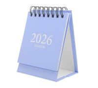 FOYTOKI Monthly Desk Calendar Sky-blue Compact Desktop Standing Flip Planner with Thick Ink-resistant Paper for Office Home Classroom Organization and Daily Motivation