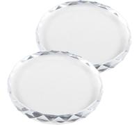 FOYTOKI Nail Color Mixing Tray Crystal Glass 2Pcs Easy to Clean Manicure Mixing Plate for Nail Art Palettes