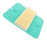 FOYTOKI Non-Slip Shower Foot Scrubber Mat with Suction Cups for Bathroom Use, Lightweight TPR and PVC Exfoliating Massage Floor Mat for Men to Remove Dead Skin and Relax Feet