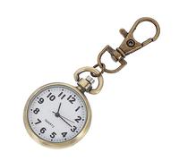 FOYTOKI Nurse Pocket Watch Keyring Nurses Watch Alloy Titanium Metal with Glass Face Golden Keychain Design Will Not Fall Easily Medical Occasions
