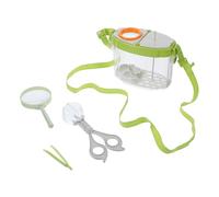 FOYTOKI Outdoor Insect Catching and Observation Box with Magnifying Cover Tweezers Feeding Tools Portable Transparent Bug Habitat for Nature Exploration and Science Learning